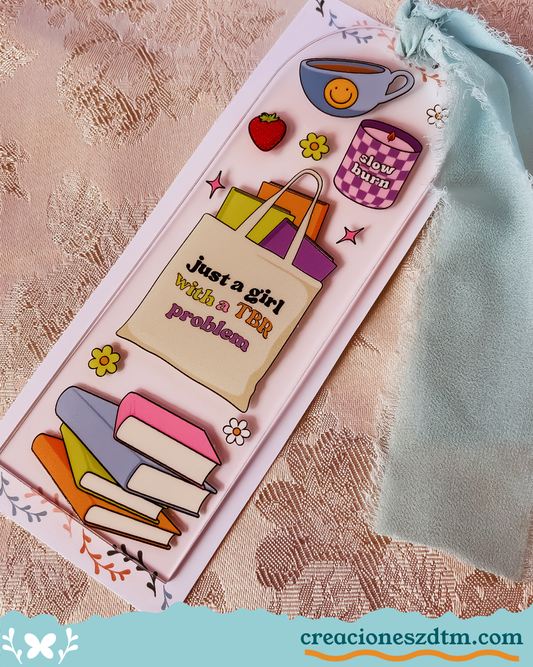 Books, Candles And Coffee Lovers Bookmark