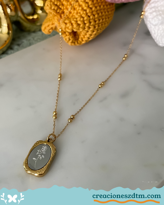 Mirror Rose Necklace