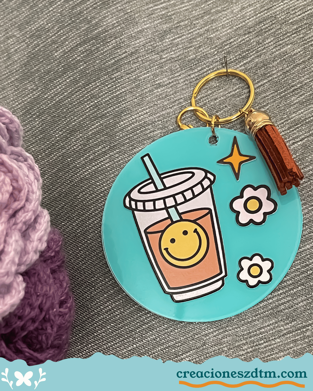 Happy Coffee Keychain - Creaciones ZDTM