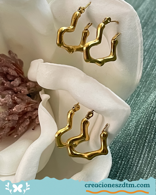 Funky Heart Earrings - Creaciones ZDTM
