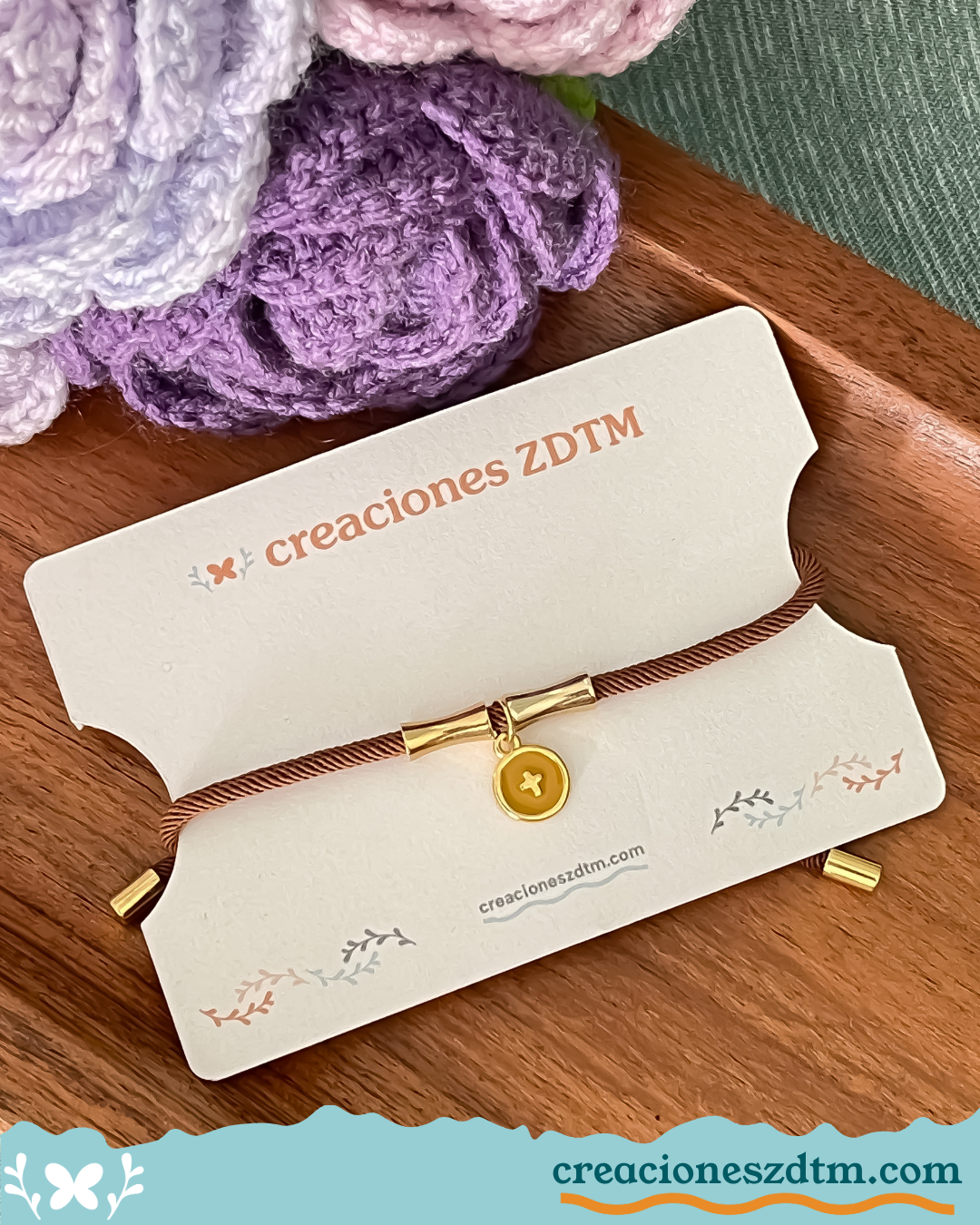 Cross Bracelet (Brown) - Creaciones ZDTM