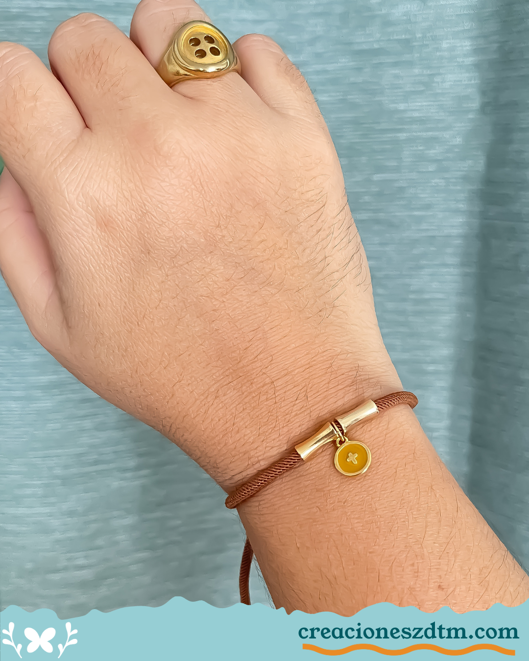 Cross Bracelet (Brown) - Creaciones ZDTM
